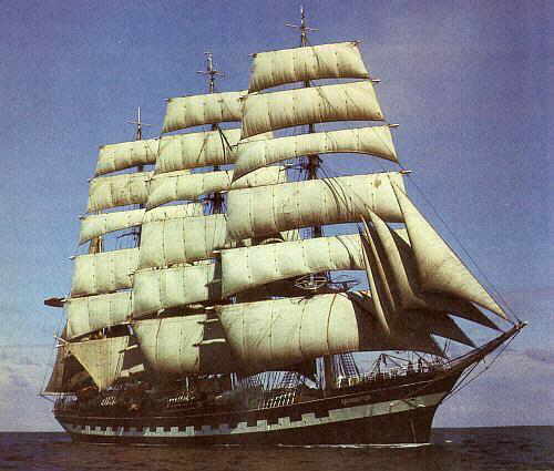 Das ist eines der gr��ten Segelschiffe der Welt die Kruzenstern.