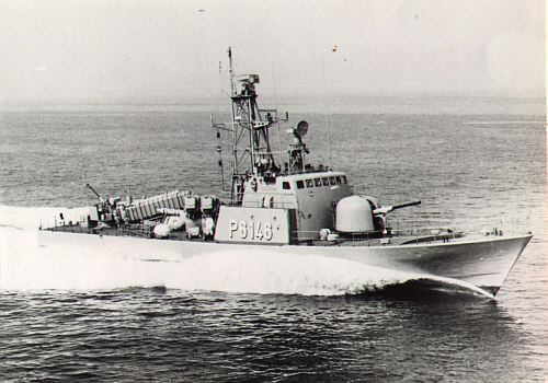 Ein Schnellboot der Bundesmarine (Tiger-Klasse S46 Fuchs), sie haben uns oft besucht.